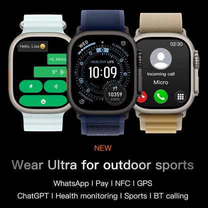 VWAR AI Ultra 5 49mm Smart Watch | WhatsApp Reply, Voice Assistant, ChatGPT, 3ATM Waterproof
