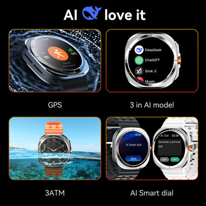 VWAR Ultra 7 Pro (GPS) Smartwatch 47mm - 3ATM Water Resistance, AI Features, Bluetooth Calling, Fitness Tracking