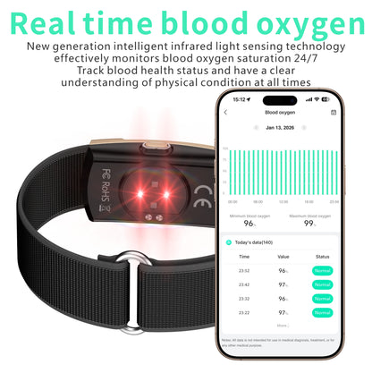 VWAR Air Ultraleichter Fitness-Tracker – Herzfrequenz, SpO2, Schlaf