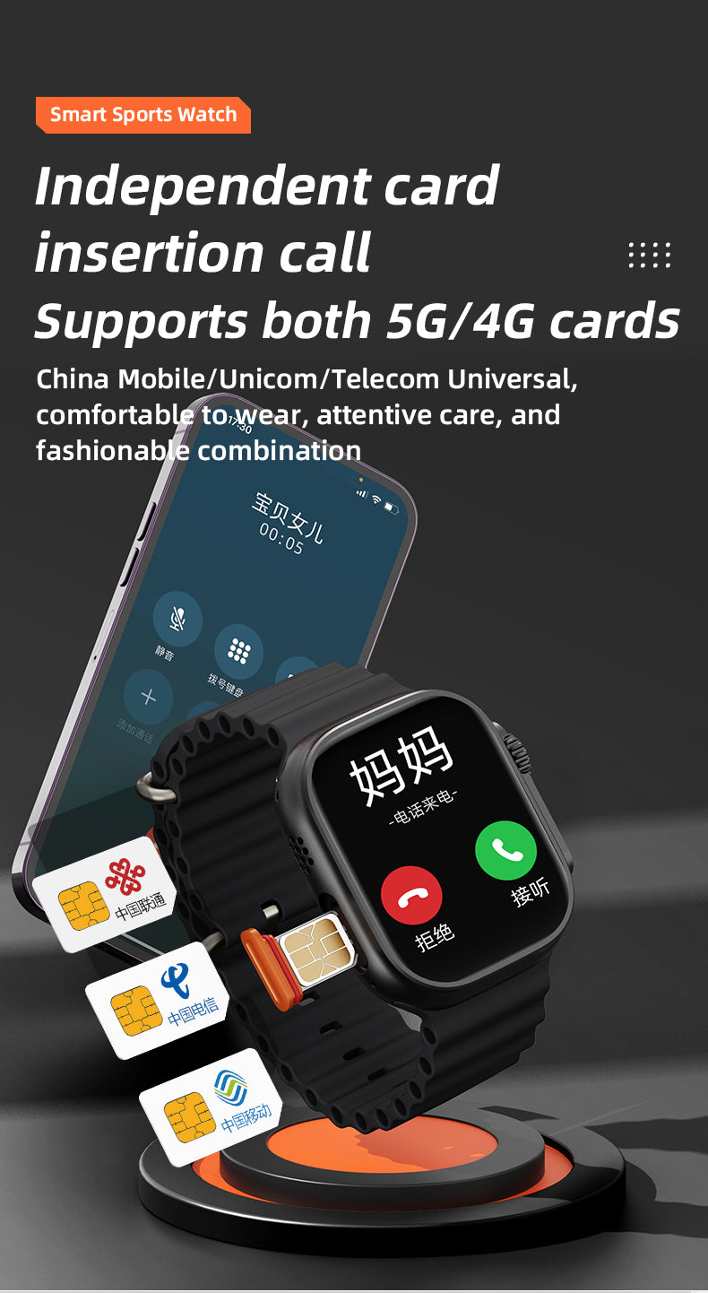 VWAR S9 ULTRA 4G Android Smart Watch [Elite-Version] – AMOLED Always-on-Display, einziehbare Kamera, 2G RAM 32G ROM