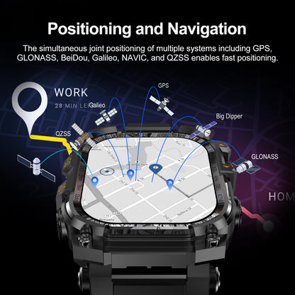 VWAR TANK Z2 Ultra táctico 4G reloj inteligente - linterna, AMOLED, GPS, cámara Android reloj inteligente