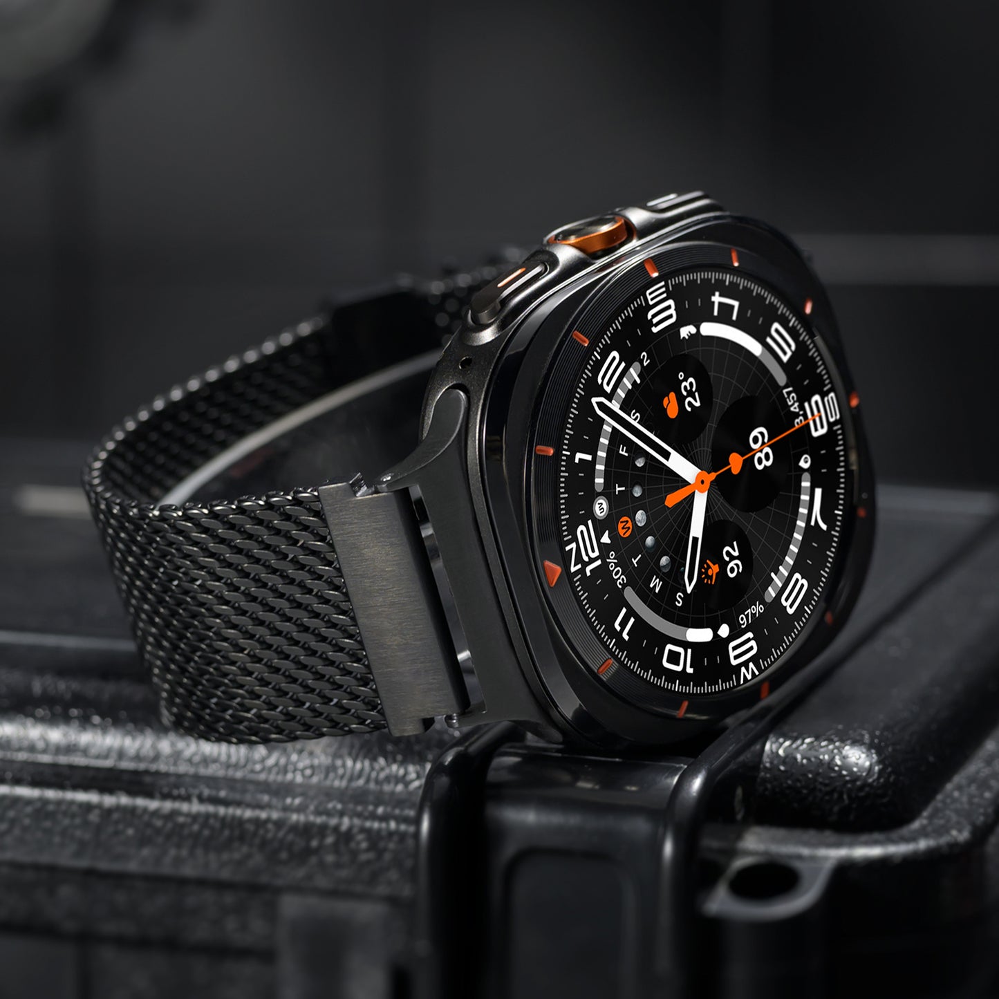 100% pure Titanium Milanese Loop Band for Samsung Galaxy Watch Ultra 47mm  Ultra 7 Strap Secure Parachute Buckle