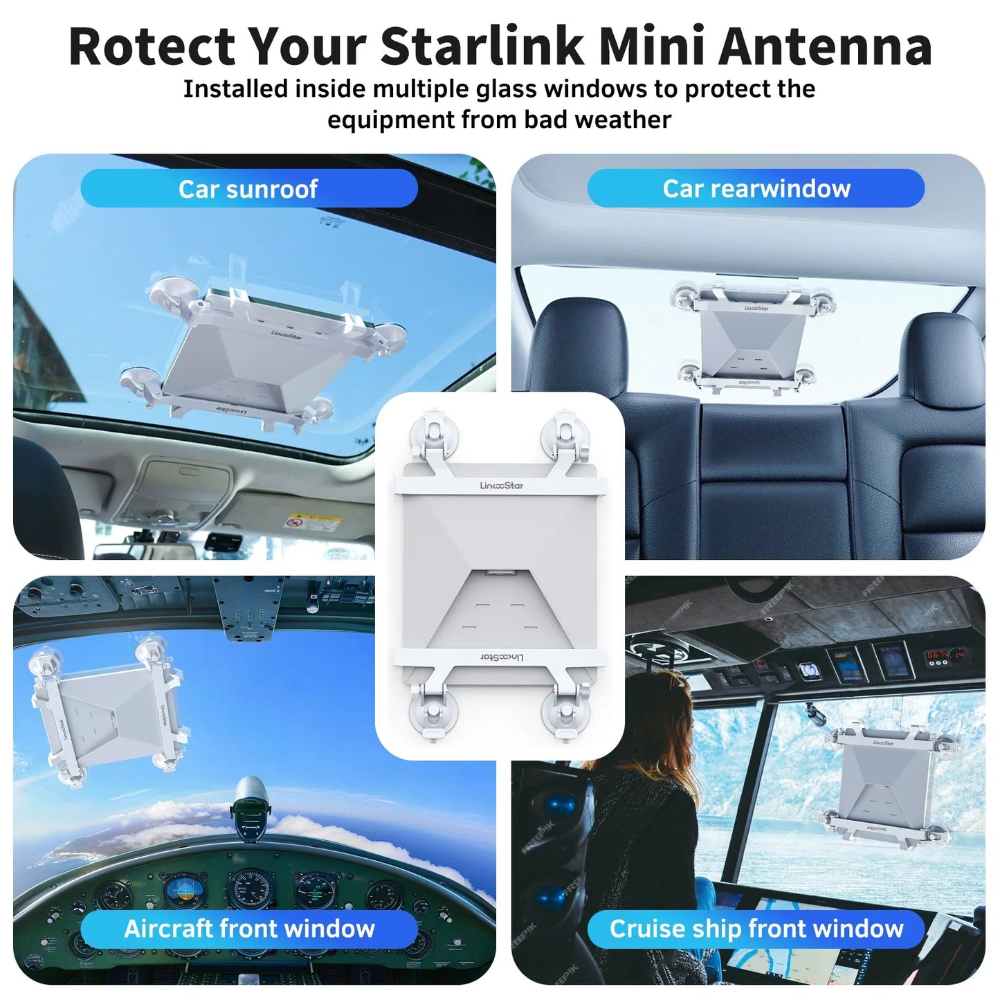 Portable para Starlink Mini Sunroof Suction Cup Mount para Suction Starlink Mini Mounting Kit para Car Sunroof/Rear Window/Front