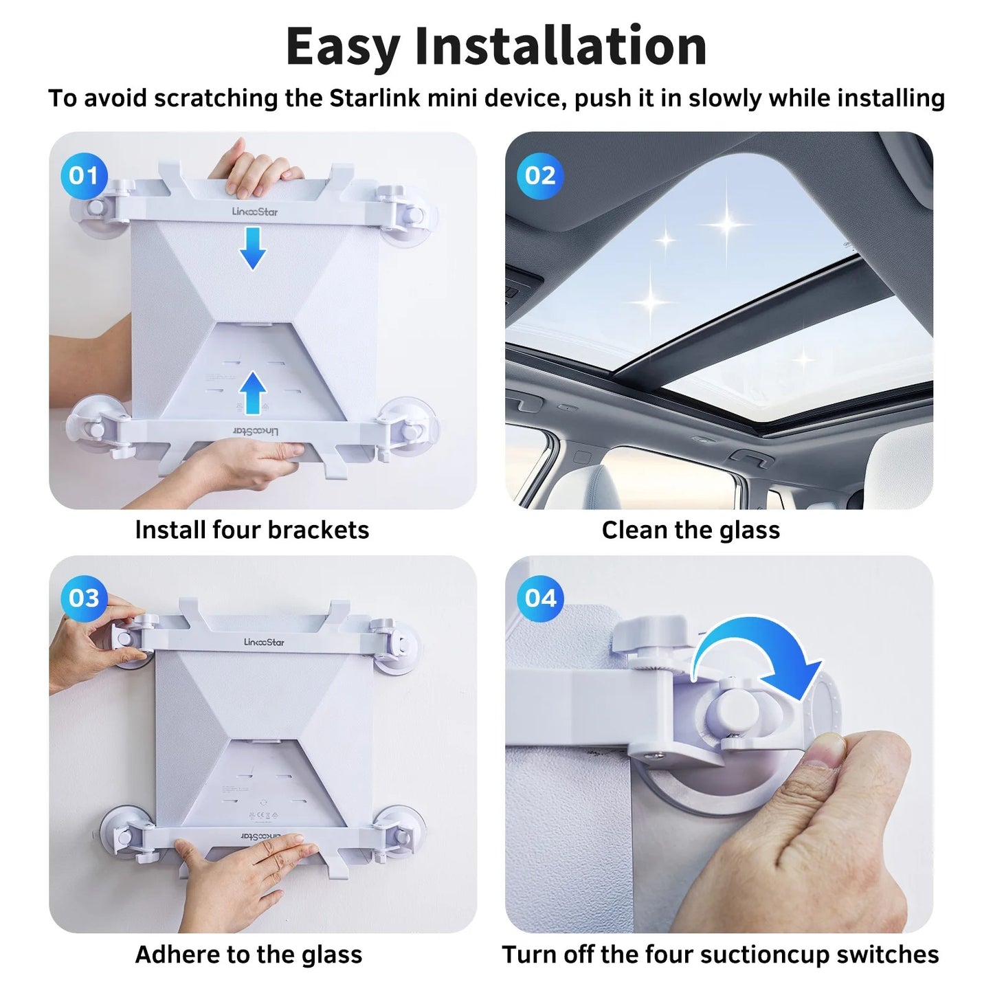 Portable para Starlink Mini Sunroof Suction Cup Mount para Suction Starlink Mini Mounting Kit para Car Sunroof/Rear Window/Front
