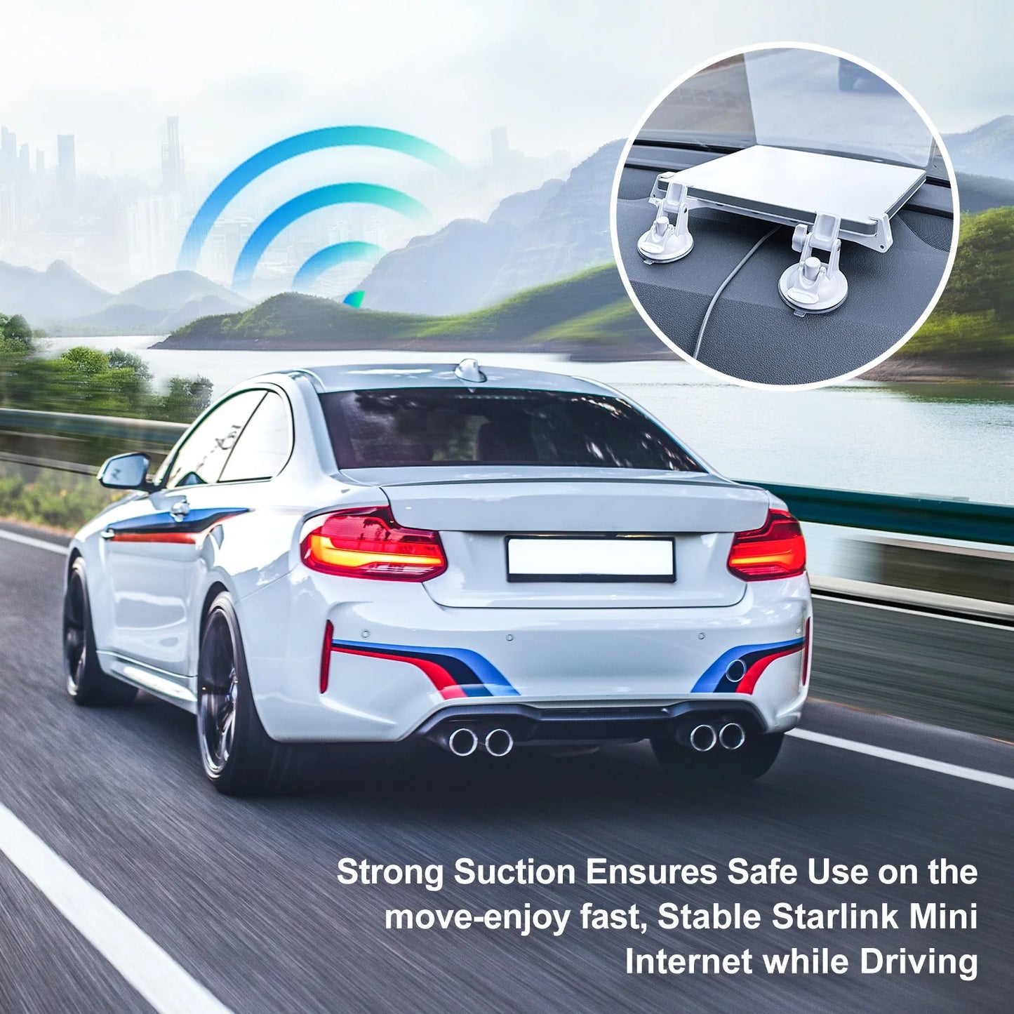 Portable para Starlink Mini Sunroof Suction Cup Mount para Suction Starlink Mini Mounting Kit para Car Sunroof/Rear Window/Front