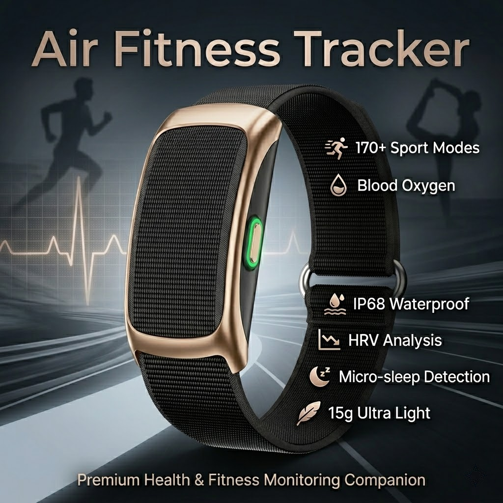 VWAR Air Ultraleichter Fitness-Tracker – Herzfrequenz, SpO2, Schlaf
