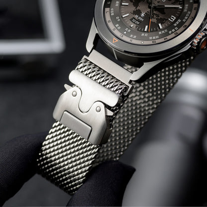 Armband aus reinem Titan, kompatibel mit Galaxy Watch 3 45 mm/Galaxy Watch 46 mm, Herren-Armband mit 22 mm Mailänder Schlaufe, schnelle Passform, Business-Uhrenarmband für Gear S3 Frontier/Classic