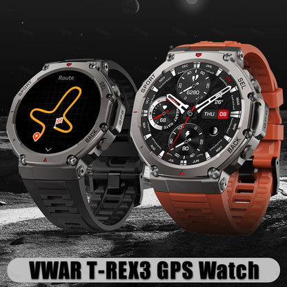 VWAR T-Rex 3 GPS Smart Watch 5 ATM Waterproof Built-in Dual-band GNSS Compass Military Sport Smartwatch 2025 New