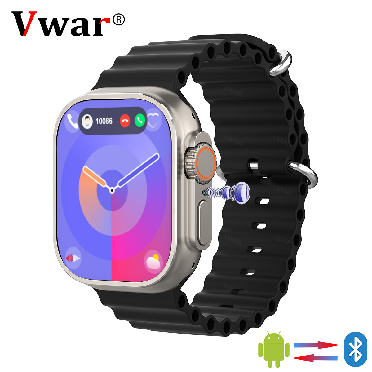 VWAR DT Ultra 3 Smartwatch 4G LTE Android 9.1| Eingebaute Kamera mit GPS-AMOLED-Bildschirm
