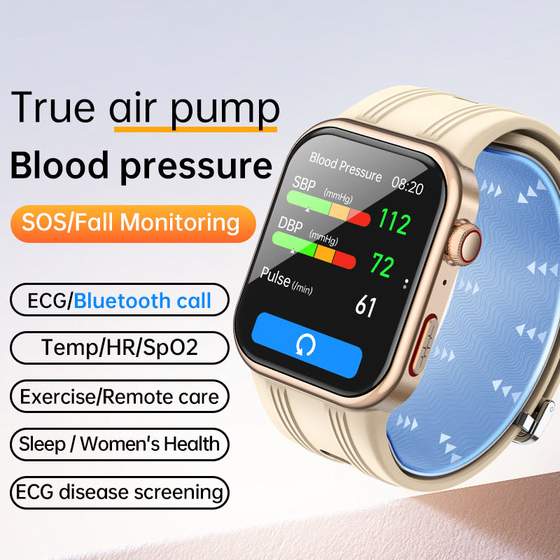 VWAR K2 Air Pump Blood Pressure Smart Watch with ECG Monitoring for Huawei IOS