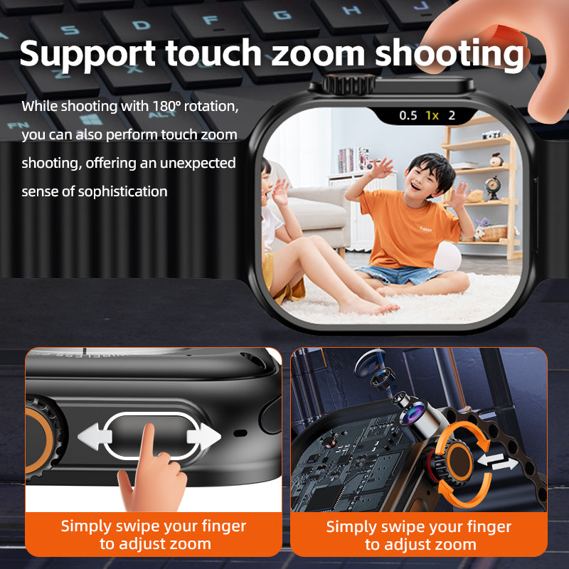 VWAR S11 Ultra 3 Smart Watch 4G LTE Android System- Touch Zoom Button| Rotating Camera| 1350mAh Big Battery| 3GB Ram 32GB ROM