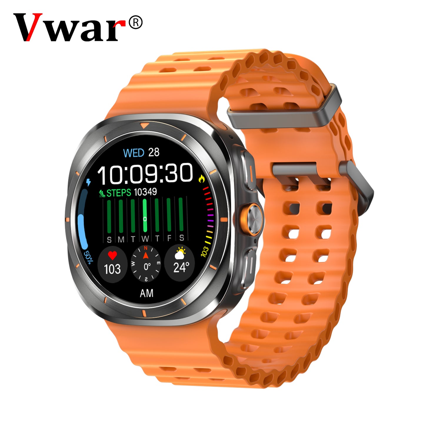 HD8 Ultra 47 mm IP68 wasserdichter Bluetooth-Anrufkompass, kabelloses Ladegerät, Smartwatch