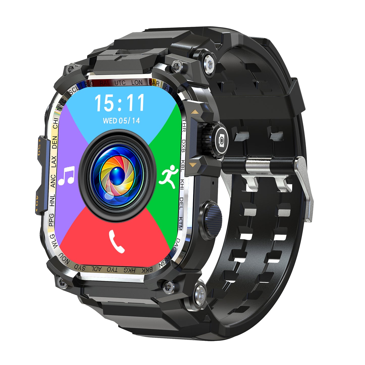 VWAR TANK Z2 Ultra táctico 4G reloj inteligente - linterna, AMOLED, GPS, cámara Android reloj inteligente