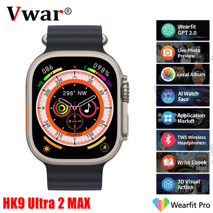 HK9 Ultra 2 MAX Smartwatch unterstützt Live-Fotos-Vorschau – 2024 NEU – von VWAR