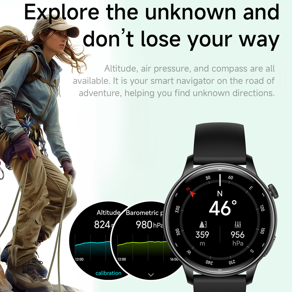 Vwar Lily 2 Damen-Smartwatch mit integriertem GPS 1.32" Fitnessuhr mit AMOLED-Bildschirm, 30 m wasserdicht, Bluetooth-Anruffunktion