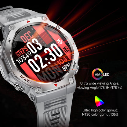 VWAR T-Rex Smartwatch mit Taschenlampe & UV-Licht 5ATM Wasserdichter Bluetooth-Anruf