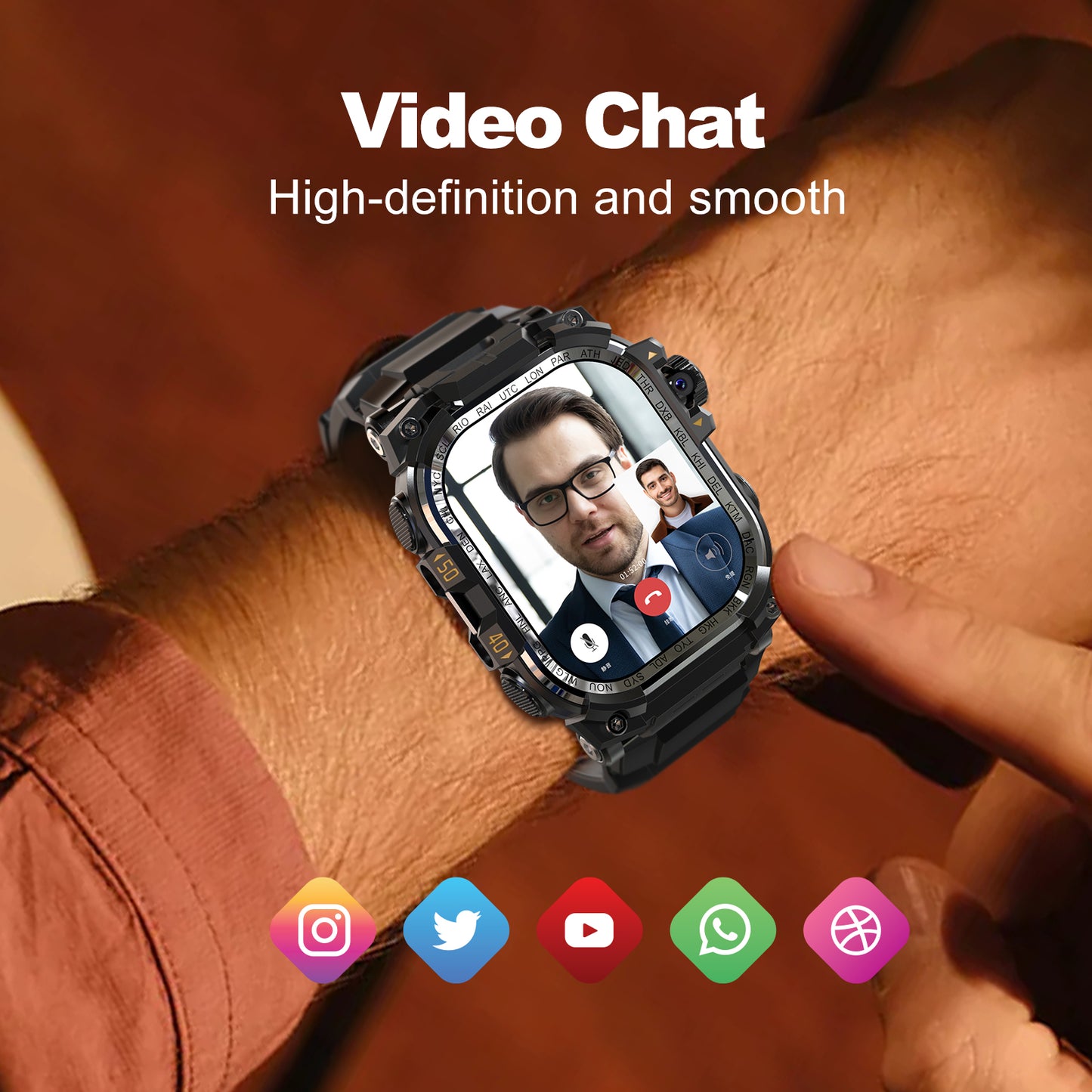 VWAR TANK Z2 Ultra táctico 4G reloj inteligente - linterna, AMOLED, GPS, cámara Android reloj inteligente