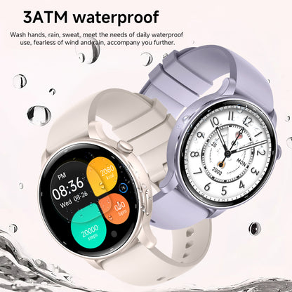 Vwar Lily 2 Damen-Smartwatch mit integriertem GPS 1.32" Fitnessuhr mit AMOLED-Bildschirm, 30 m wasserdicht, Bluetooth-Anruffunktion
