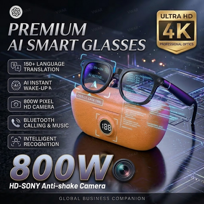 VWAR X1 Ultra Smart Glasses 30MP HD Camera Language Translation ChatGPT WIFI 4K 8MP Video Recording