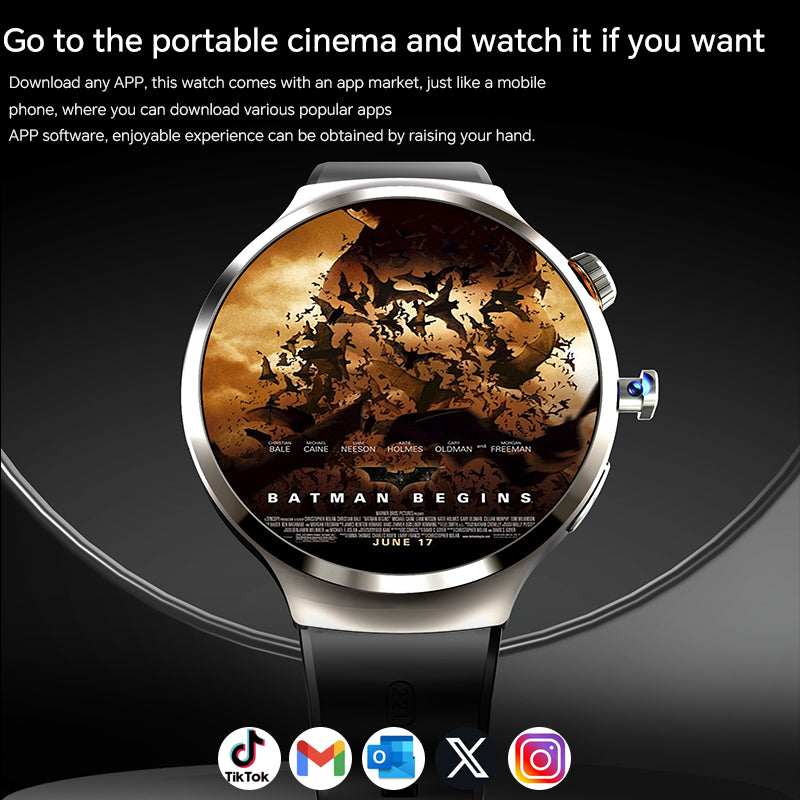 VWAR Core5 4G LTE Smart Watch- Android 13/Bluetooth Dual System, Dual Camera, 1.75" AMOLED Screen