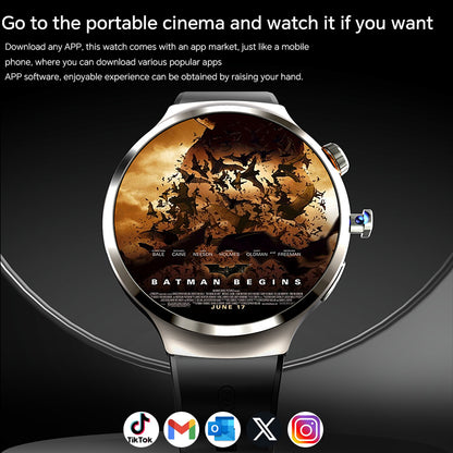 VWAR Core5 4G LTE Smart Watch- Android 13/Bluetooth Dual System, Dual Camera, 1.75" AMOLED Screen