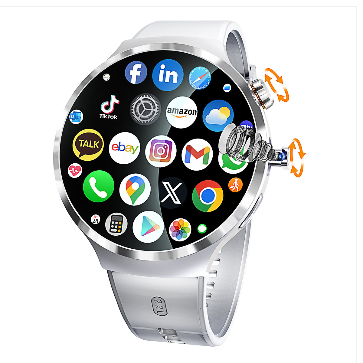 VWAR Core5 4G LTE Smart Watch- Android 13/Bluetooth Dual System, Dual Camera, 1.75" AMOLED Screen