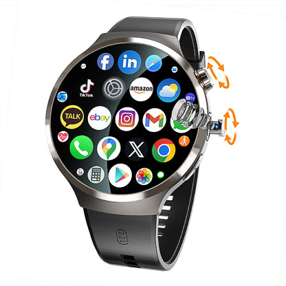 VWAR Core5 4G LTE Smart Watch- Android 13/Bluetooth Dual System, Dual Camera, 1.75" AMOLED Screen