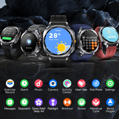 VWAR U8 Ultra Smartwatch, integrierte GPS-Taschenlampe, 3 ATM wasserdicht, für Samsung IOS