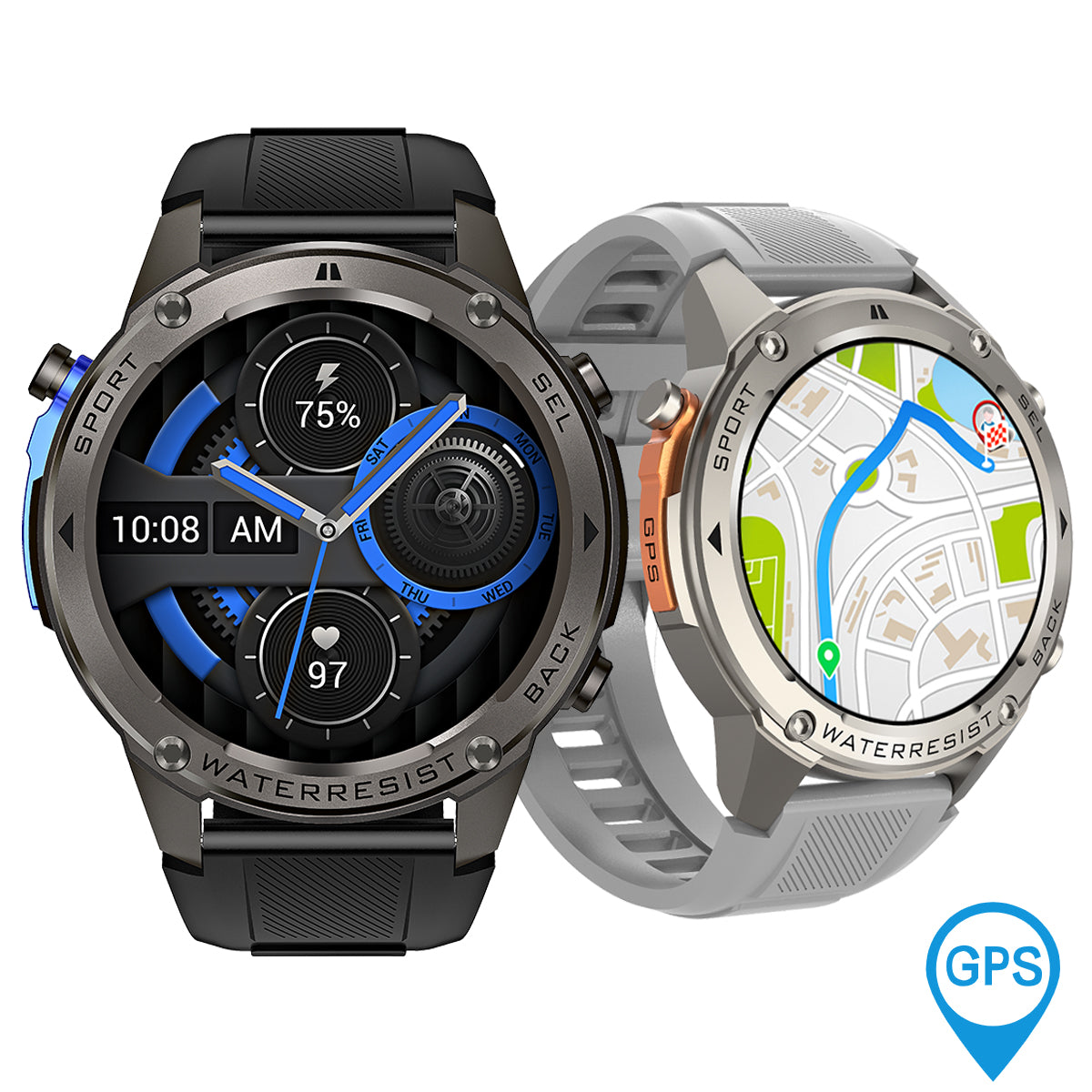 VWAR AIR4 Ultra – GPS-Smartwatch, integriertes Dualband-GNSS, 4 GB RAM, Kompass, barometrischer Höhenmesser, 10 ATM-Sprachanrufe