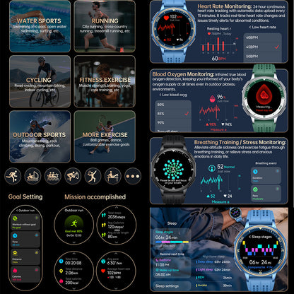 VWAR GPS Smart Watch- Dual Band Offline Maps, ChatGPT, 4 Function Buttons