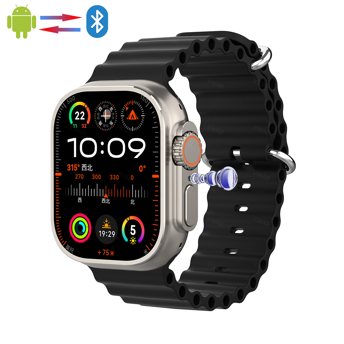 VWAR DT Ultra 3 Smartwatch 4G LTE Android 9.1| Eingebaute Kamera mit GPS-AMOLED-Bildschirm