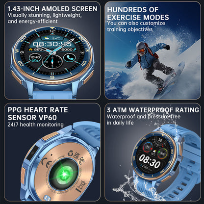 VWAR GPS Smart Watch- Dual Band Offline Maps, ChatGPT, 4 Function Buttons