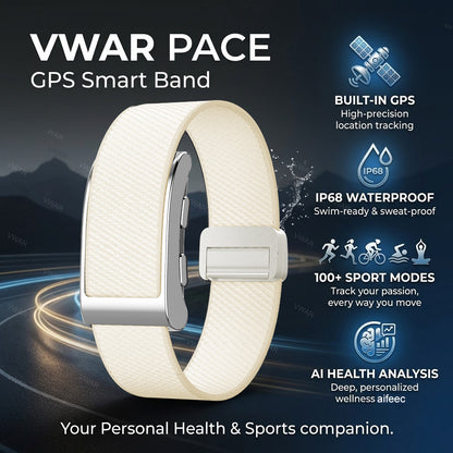 VWAR PACE Screenless Fitness Tracker Built-in GPS, Al Health Analysis Sport Smart Band