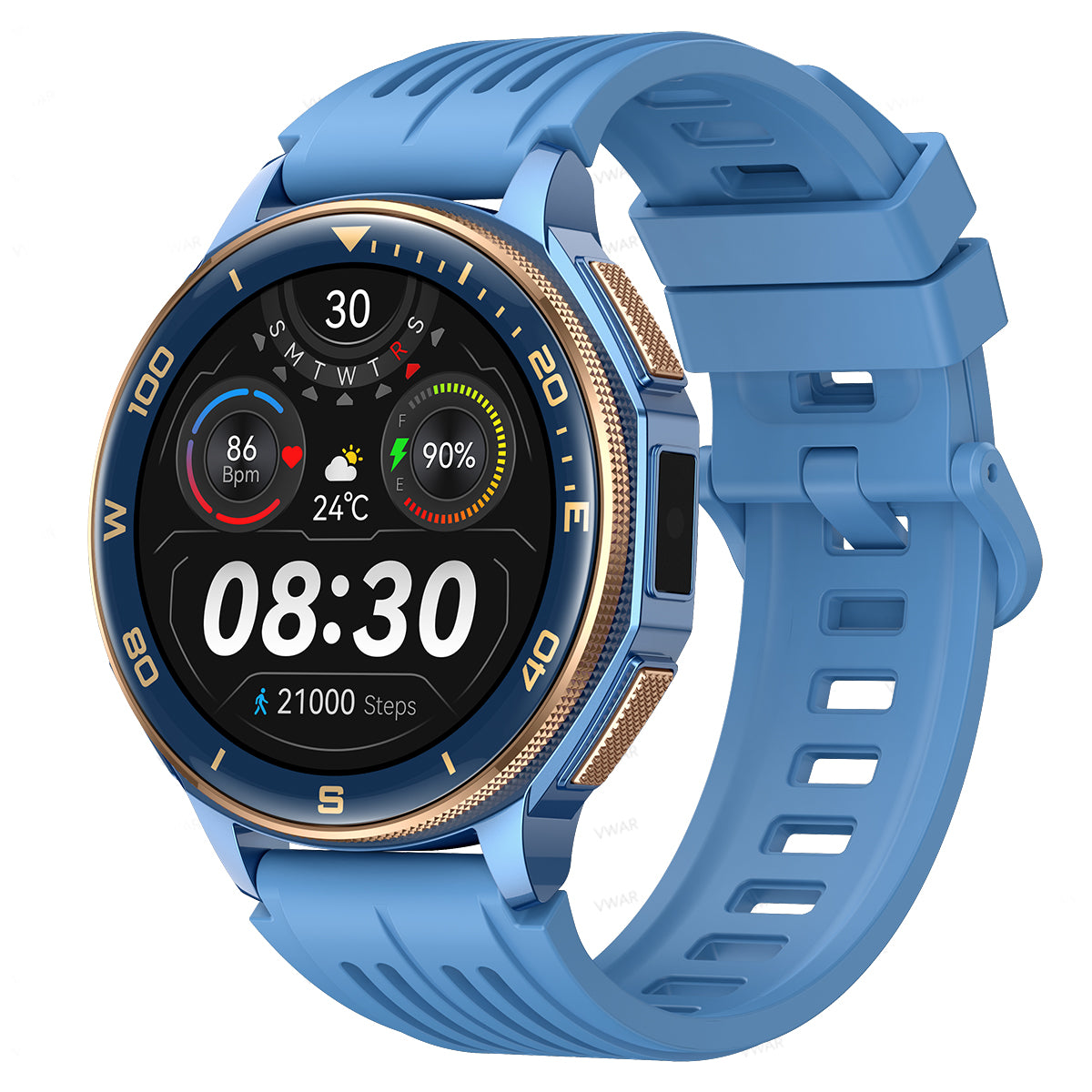 VWAR GPS Smart Watch- Dual Band Offline Maps, ChatGPT, 4 Function Buttons