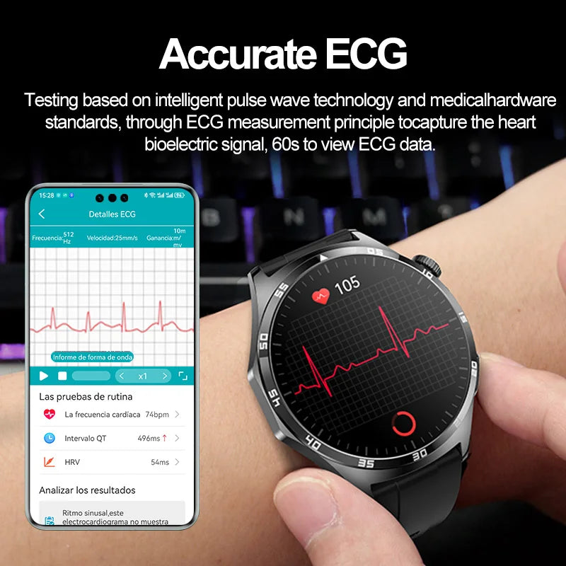 GT4 Ultra AMOLED Smart Watch EKG + PPG Bluetooth ruft Herzfrequenz Blutdruck Körpertemperatur an