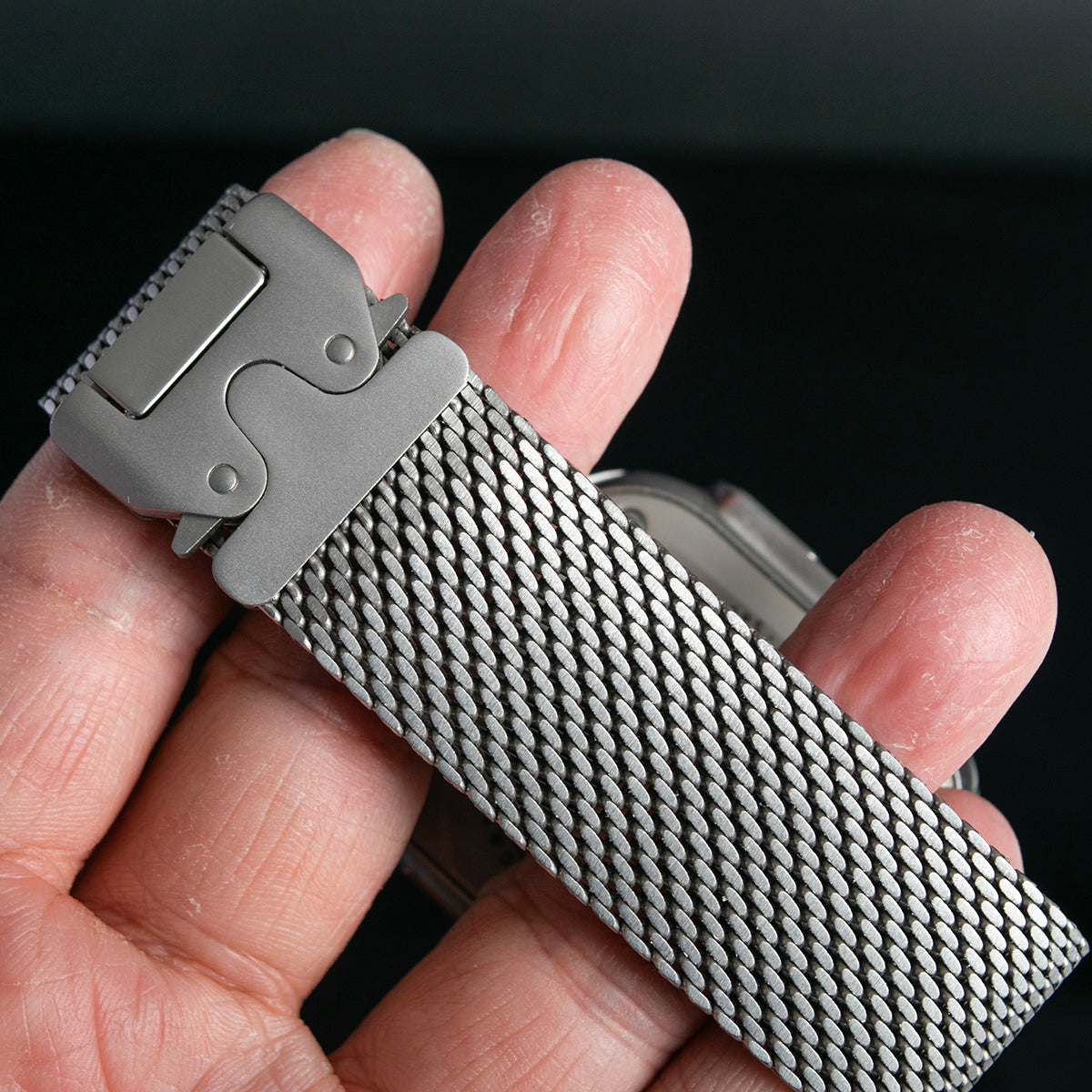 100% pure Titanium Milanese Loop Strap for Apple Watch Ultra 3/2 49mm Series 11 10 46mm Natural Titanium Band