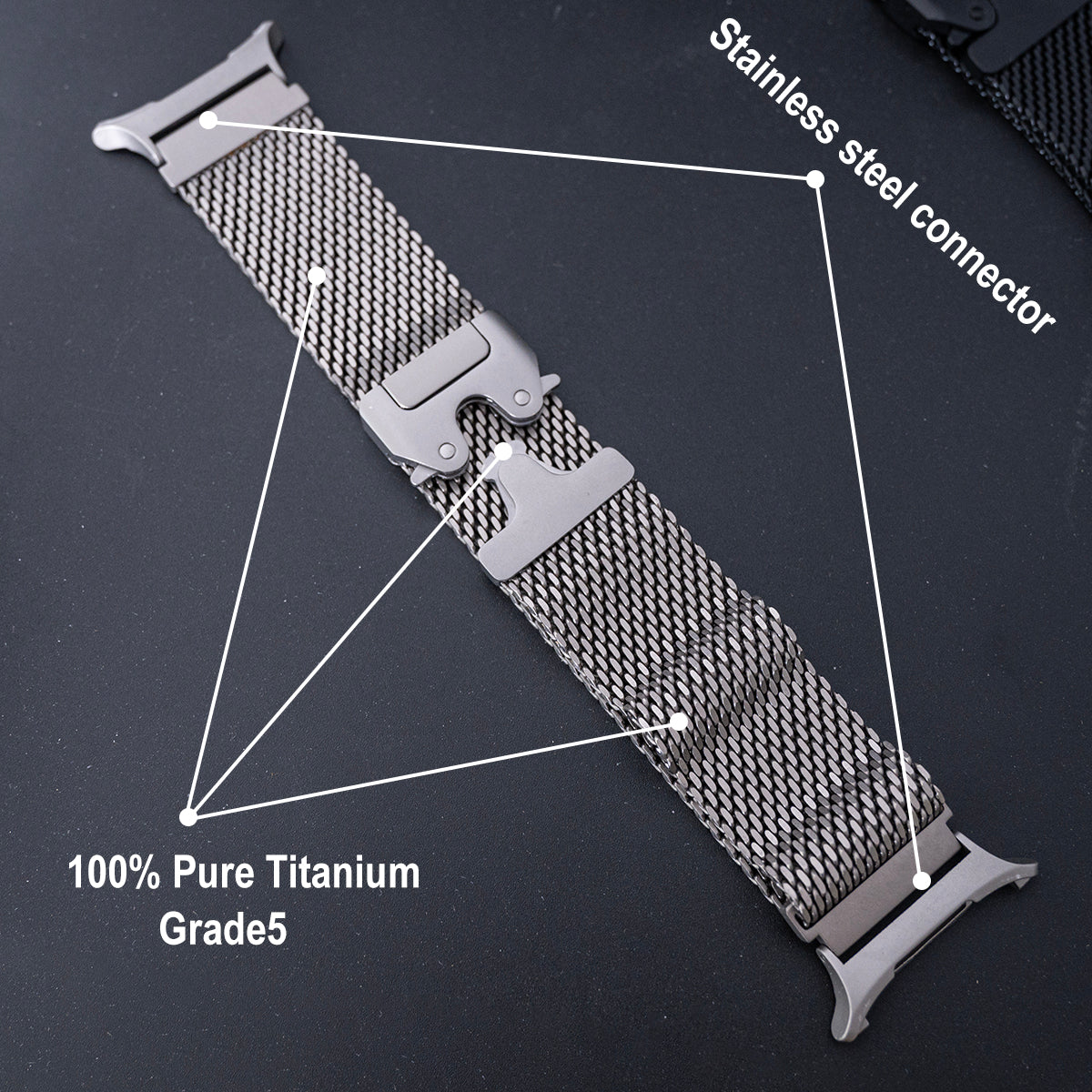 Pure titanio correa para Samsung Galaxy Watch 8/8 Classic Milanese Loop correa