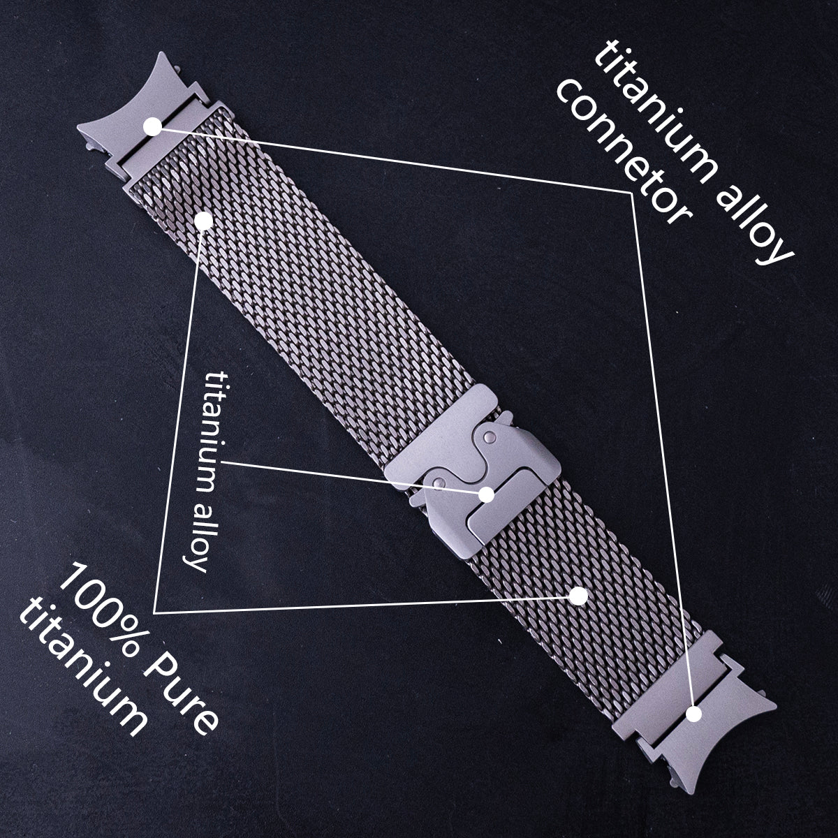 No Gaps Pure titanio correa para Samsung Galaxy Watch 7/FE/6Classic 40 44mm 43mm 47mm 5Pro 45mm Watch 4Classic 46 42mm Bracelet