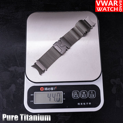 No Gaps Pure titanio correa para Samsung Galaxy Watch 7/FE/6Classic 40 44mm 43mm 47mm 5Pro 45mm Watch 4Classic 46 42mm Bracelet