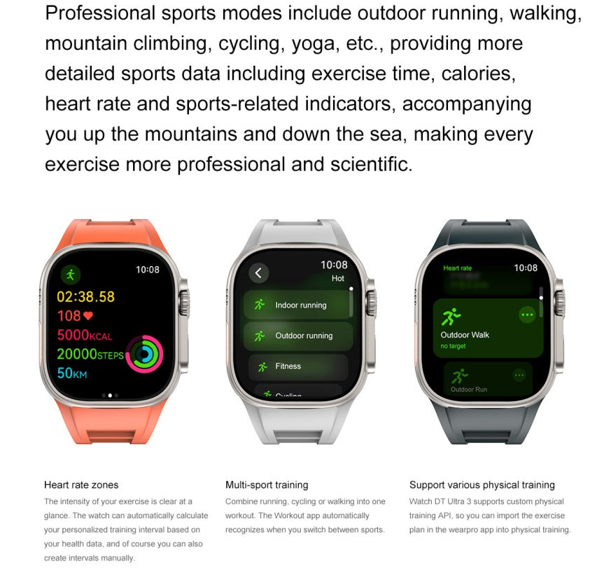 VWAR DT Ultra 3 Smartwatch 4G LTE Android 9.1| Eingebaute Kamera mit GPS-AMOLED-Bildschirm
