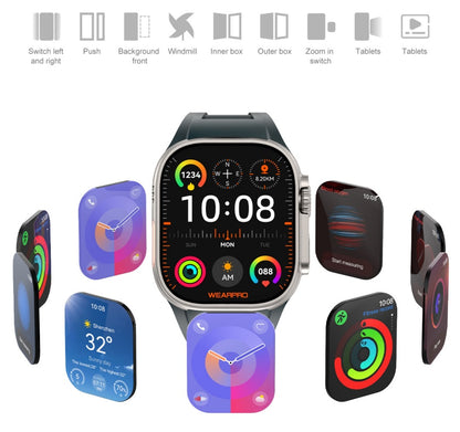VWAR DT Ultra 3 Smartwatch 4G LTE Android 9.1| Eingebaute Kamera mit GPS-AMOLED-Bildschirm