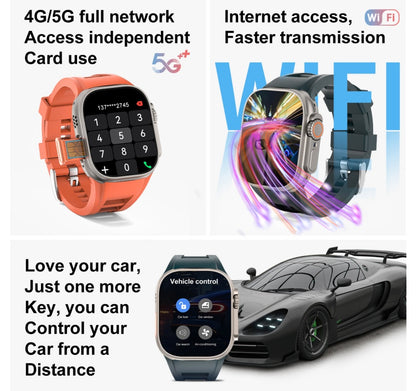 VWAR DT Ultra 3 Smartwatch 4G LTE Android 9.1| Eingebaute Kamera mit GPS-AMOLED-Bildschirm