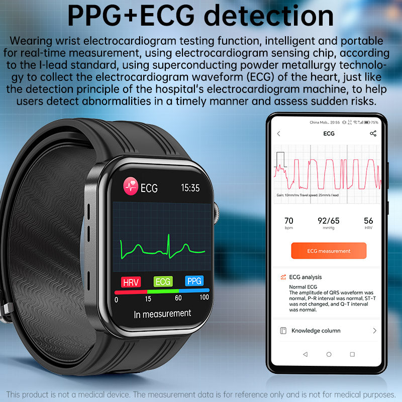 VWAR K2 Air Pump Blood Pressure Smart Watch with ECG Monitoring for Huawei IOS