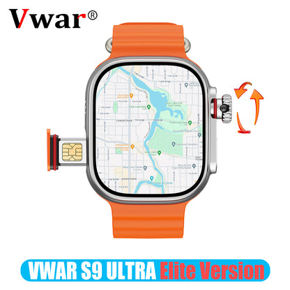VWAR S9 ULTRA 4G Android Smart Watch [Elite-Version] – AMOLED Always-on-Display, einziehbare Kamera, 2G RAM 32G ROM