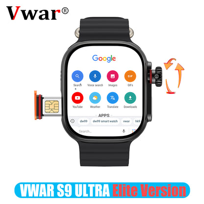 VWAR S9 ULTRA 4G Android Smart Watch [Elite-Version] – AMOLED Always-on-Display, einziehbare Kamera, 2G RAM 32G ROM