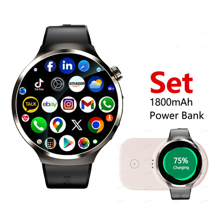 VWAR Core5 4G LTE Smart Watch- Android 13/Bluetooth Dual System, Dual Camera, 1.75" AMOLED Screen