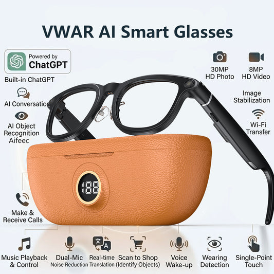 VWAR X1 Ultra Smart Glasses 30MP HD Camera Language Translation ChatGPT WIFI 4K 8MP Video Recording