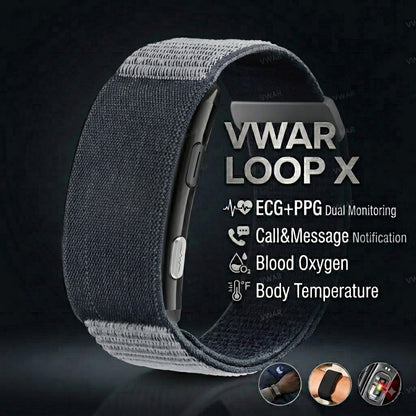 VWAR Loop X Fitness Tracker – Bildschirmfreies EKG-Smart-Band für Erholung und Gesundheits-Tracking
