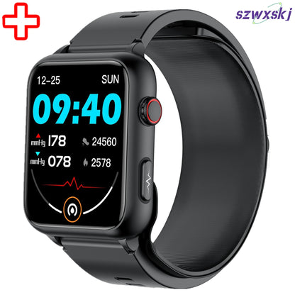 Medizinische Smartwatch, Luftpumpe, Airbag, Blutdruckmessgerät, EKG, nicht-invasive Blutzucker-Herzfrequenz, Harnsäure, ältere Uhr