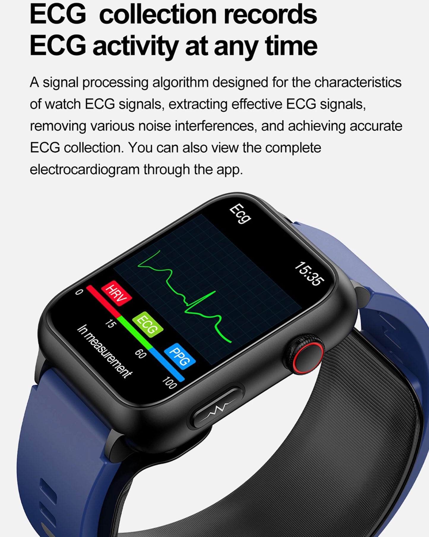 Medizinische Smartwatch, Luftpumpe, Airbag, Blutdruckmessgerät, EKG, nicht-invasive Blutzucker-Herzfrequenz, Harnsäure, ältere Uhr